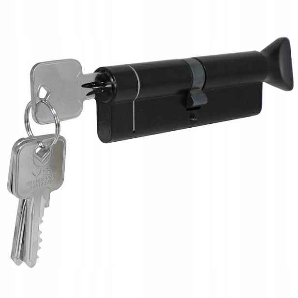 Vložka Černá dveřní s knoflíkem G50x50mm 3 klíče