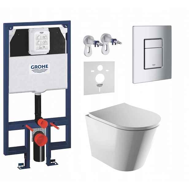 7v1 Wc Set, Stelaz Grohe Slim Wc Mísa Rim Silent Omnires Tlačítko