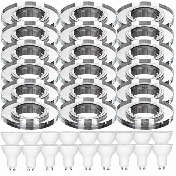 18x Skleněné Stropní Svítidlo Zapuštěné Do Stropu Křišťál 10W Led Žárovky