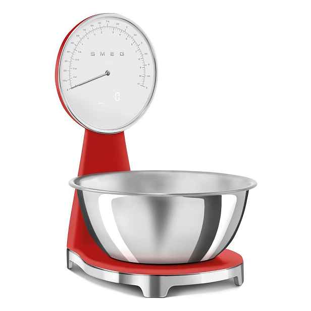Červená plastová digitální kuchyňská váha – SMEG