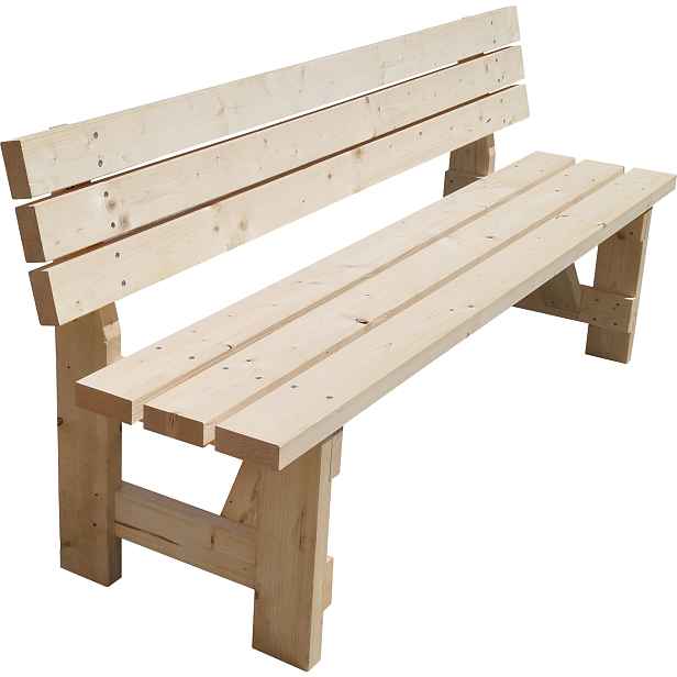 Lavice zahradní dřevěná s opěradlem 2 000×570×900(495) mm