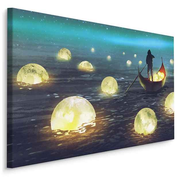 MyBestHome BOX Plátno Rybolov Na Měsíce Na Moři Varianta: 100x70