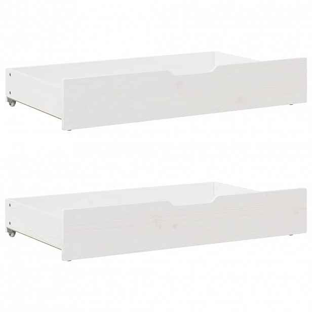 vidaXL Zásuvky pod postel 2 ks bílé 95 x 55 x 17 cm masivní borovice