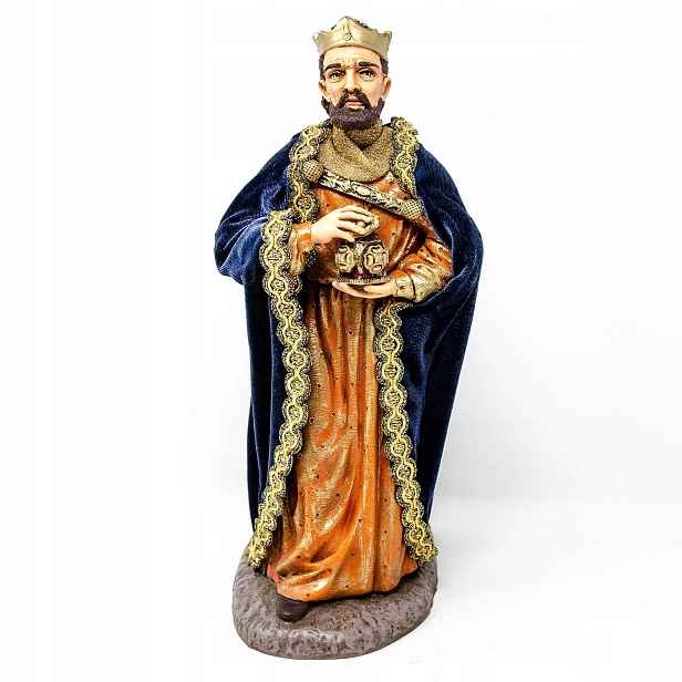 Włoska Pohyblivá Figurka Do Betlému „král Se Zlatem“ – Pro Postavy O Výšce 30 CM