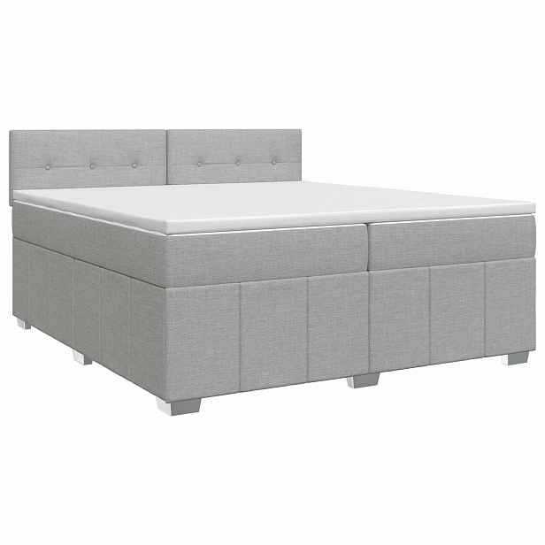 vidaXL Postel boxspring s matrací Světle šedá 200 x 200 cm Textil