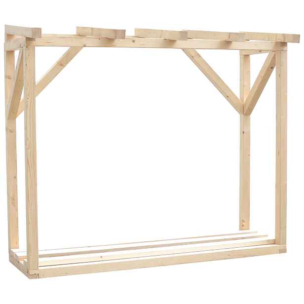 Dřevník ke zdi s pultovou střechou 960×2 120×2 470 mm