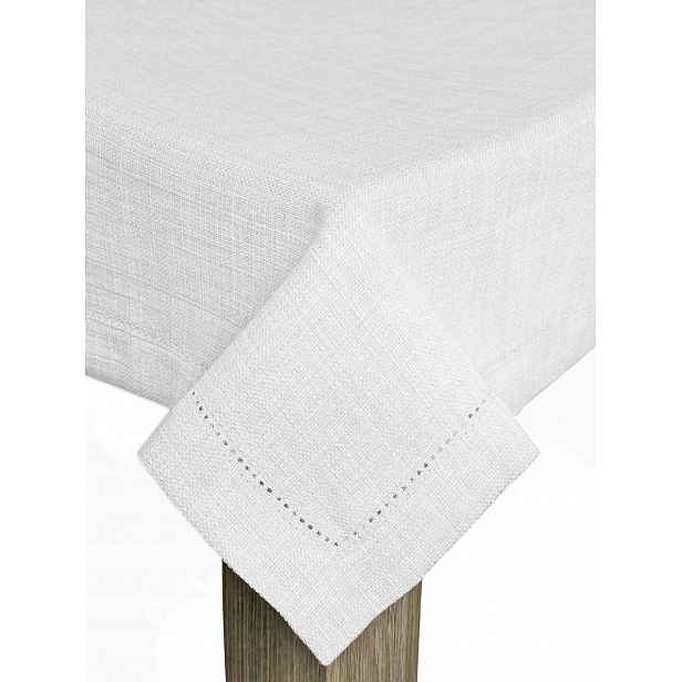 Hladký bílý ubrus 140x180 Přírodní Struktura