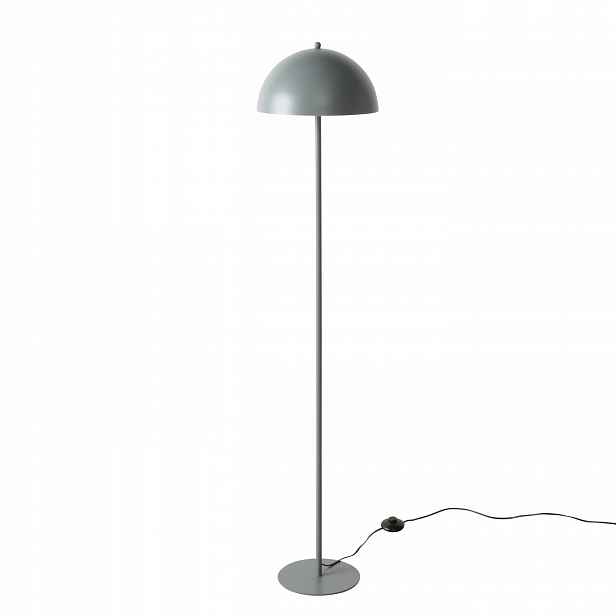 Kovová stojací lampa Petunia, tvar houby, výška 140 cm, šedý