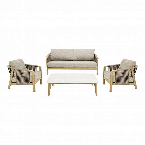 Lounge set Fargo, taupe / vzhled dřeva - House Nordic