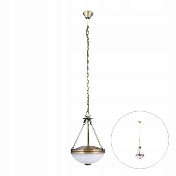 Lustr Závěsná lampa Klasická Bílá Hnědá Sklo 2xE27 32 cm Rabalux
