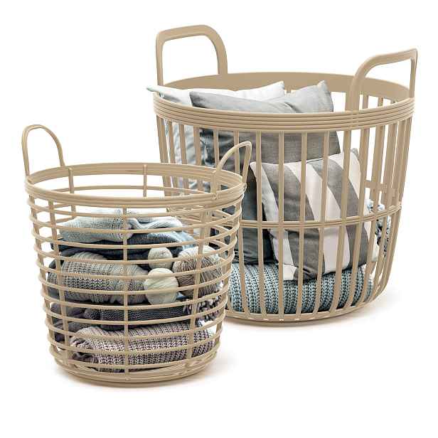 Prosperplast Koš s uchy, plastový, béžový 43x43x46 ZANZI