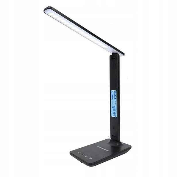 Školní stolní lampa na stůl 3 barvy displej hodiny stojan na telefon