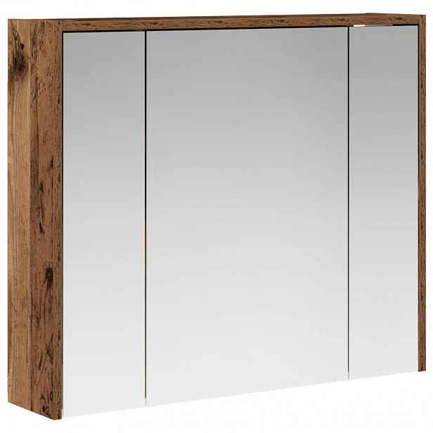 vidaXL Koupelnová zrcadlová skříň Staré dřevo 73,5 x 16 x 62,5 cm