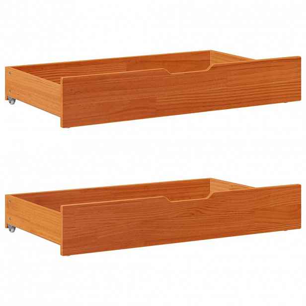 vidaXL Zásuvky pod postel 2 ks voskově hnědé 95x55x17cm masiv borovice