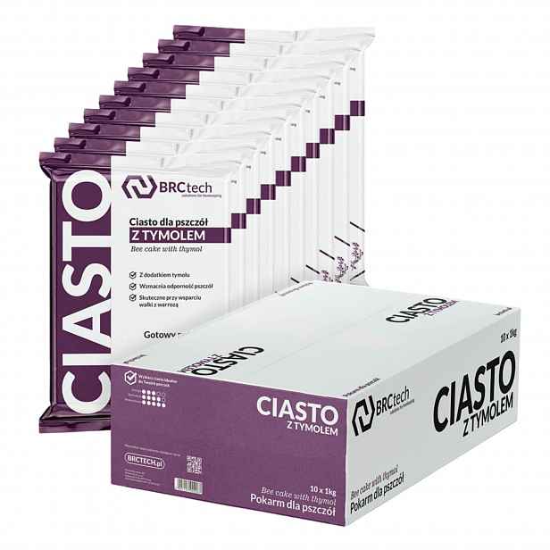 Ciasto Krmivo pro včely 1kg x 10 S Tymolem cukrové čisté tymol BRCtech