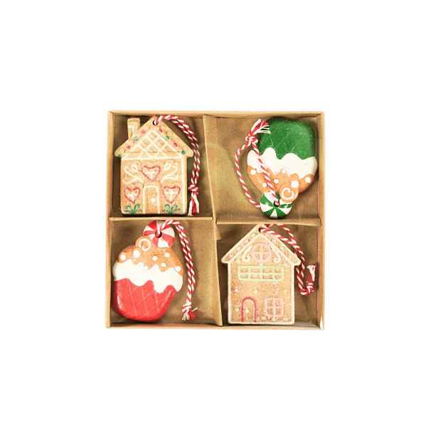 Sada 4 ks vánočních ozdob WINTER SWEETS 6 cm