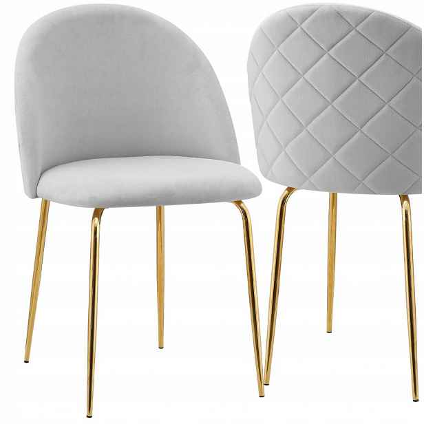 Sametové křeslo Fargo Gold Velvet Šedé