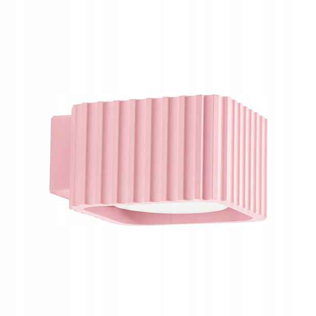 Sollux Lighting nástěnná lampa Riff růžová rýhovaná nahoru a dolů 1xGX53 10W