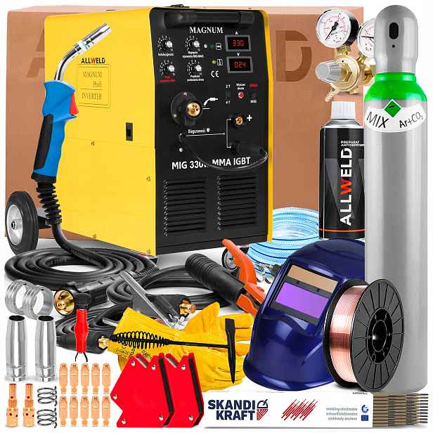 Svařovací Stroj Magnum Mig 330W 400V 330A Mig Mag Mma Lutosvařování Flux Ocel Alu