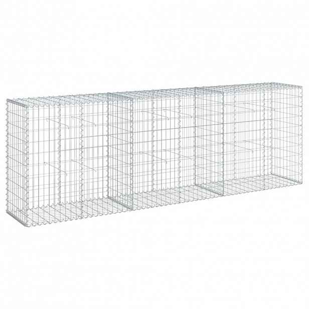 vidaXL Gabionový koš s víkem 300 x 50 x 100 cm pozinkované železo