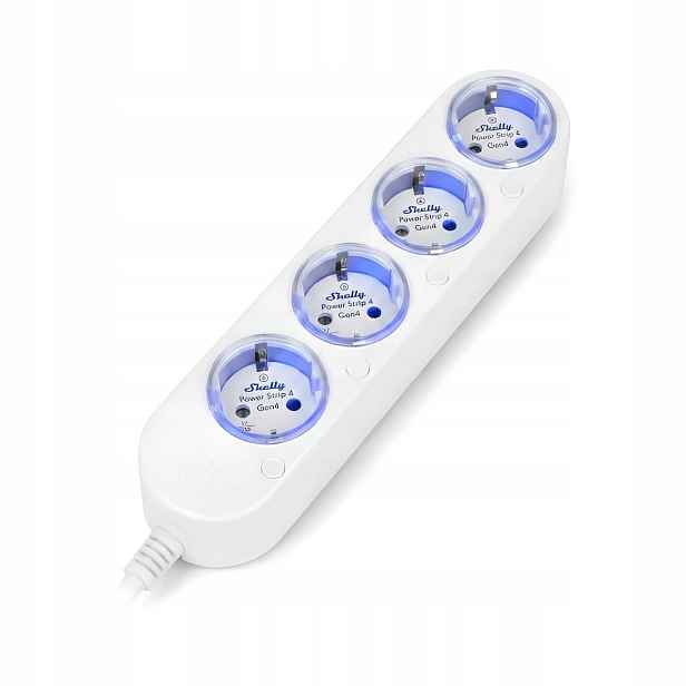 Inteligentní Zásuvková lišta 12A Shelly Power Strip 4 Gen4 Zigbee/Matter