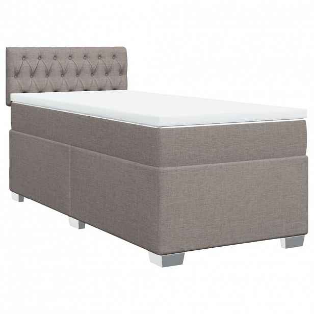 vidaXL Box spring postel s matrací taupe 90x190 cm textil