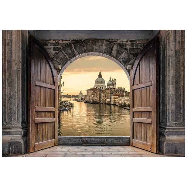 Fototapeta Benátky Kanál Architektura & Západ Slunce Itálie 208x146 lepidlo