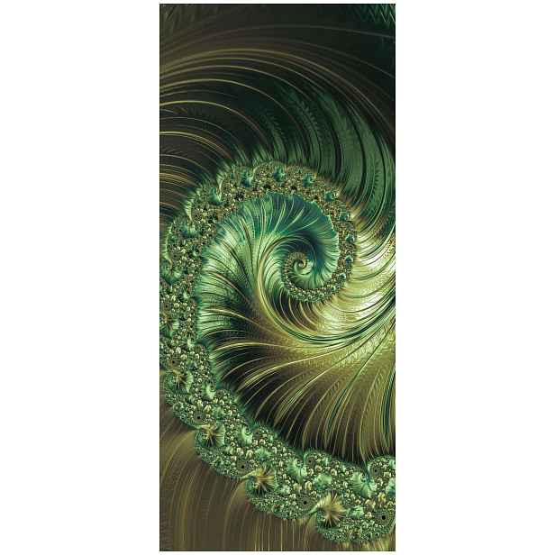 Fototapeta Zlatá spirálová abstrakce fraktál Fibonacci zelená 91x211 lepidlo