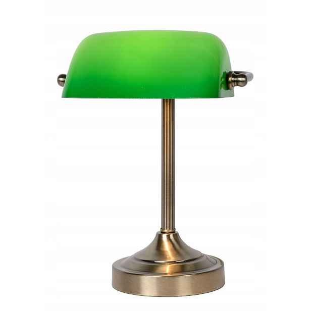 Kabinetová lampa Banker 40W E14 mosaz/zelená Lucide