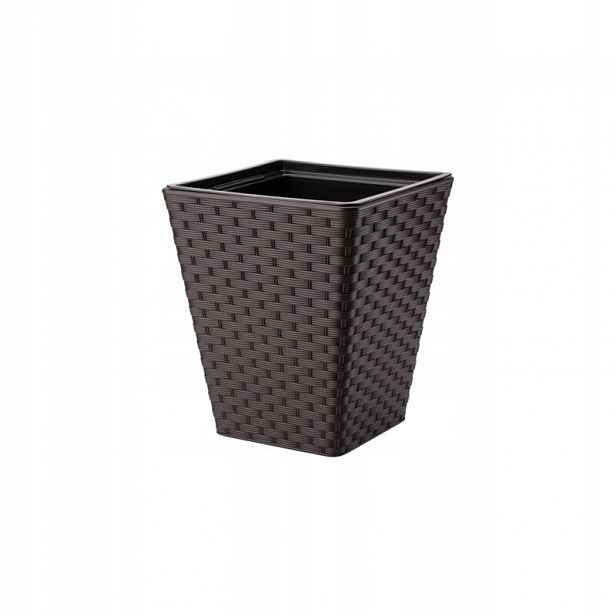 Květináč Form-Plastic Rattana Čtverec 40 Antracit 41 l