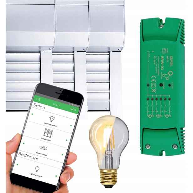 Ovladač Rolet Wi-Fi 3-Rolety +1 Kanál pro osvětlení Zamel Supla SRW-03