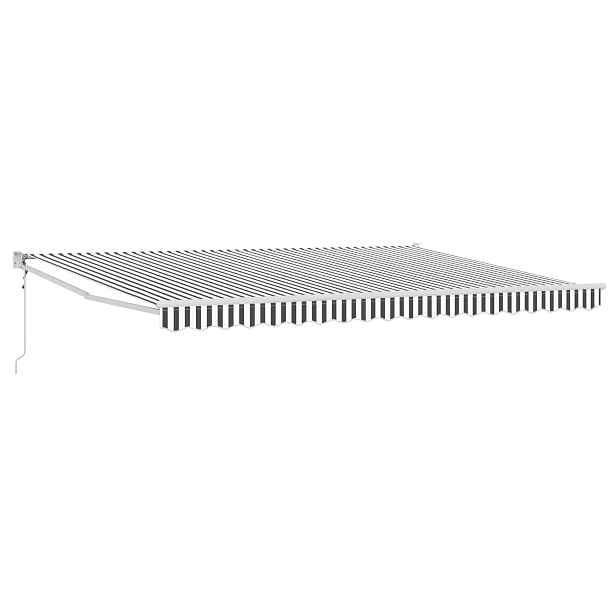 vidaXL Electric Awning 4 x 2 m Antracitové a bílé pruhy 100% Polyester