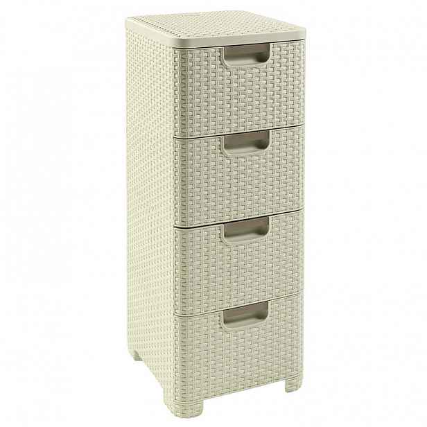Plastová komoda RATTAN 4 šuplíky