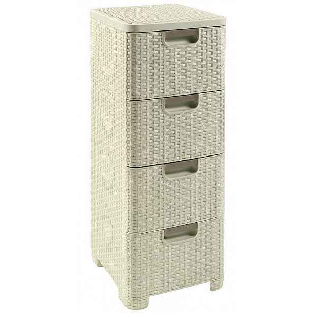 Plastová komoda RATTAN 4 šuplíky