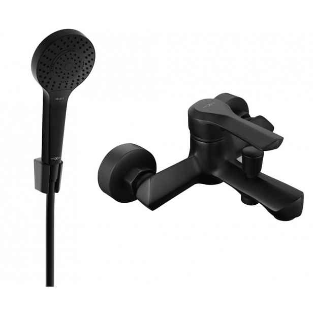MEXEN - Saber R05 vanová baterie se sprchou set, černá 7213R05-70