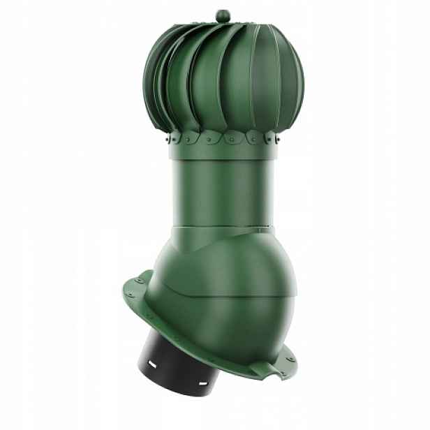 Rotační krb Rotoline pro plechovou střešní krytinu M, průměr 150 mm, kulatý, zelený
