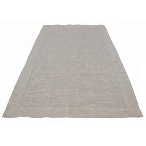 Ubrus kulatý Natura s boho lnem 140 cm béžový