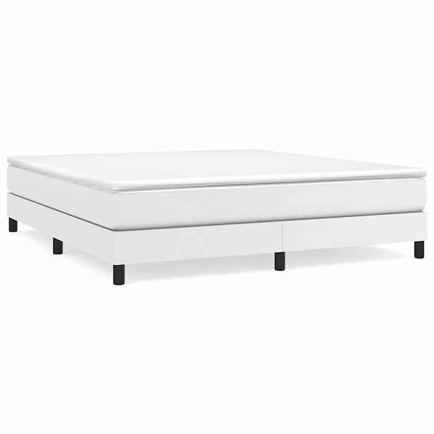 vidaXL Rám postele s boxspringem bílá 160 x 200 cm umělá kůže