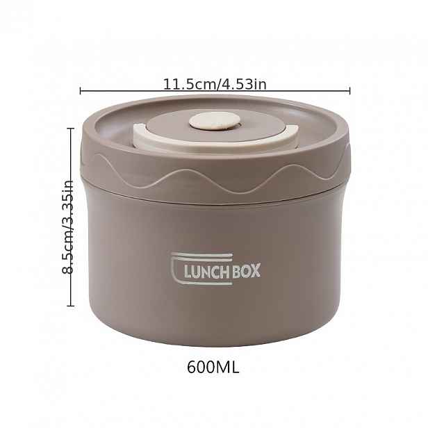 TEMU 440ml/600ml Krabička na oběd, Nerezová ocel, Vhodná do mikrovlnné trouby, Domácí nezbytnost, Bento box, Izolovaná nádoba na jídlo, Odnímatelný a