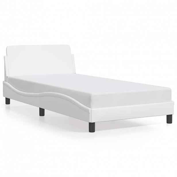 vidaXL Rám postele Dover bílý 100x200 cm umělá kůže