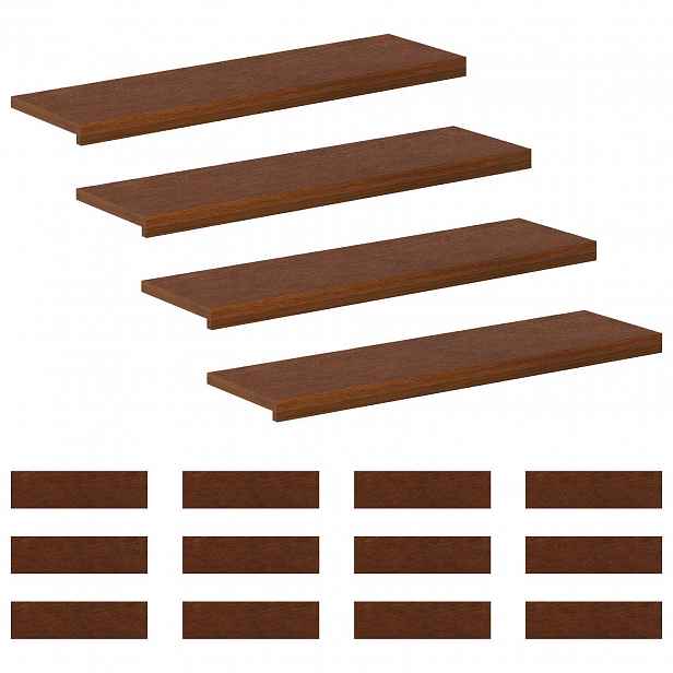 vidaXL Schodové nášlapy 16 ks 90 x 25 x 2 cm Tmavě hnědá