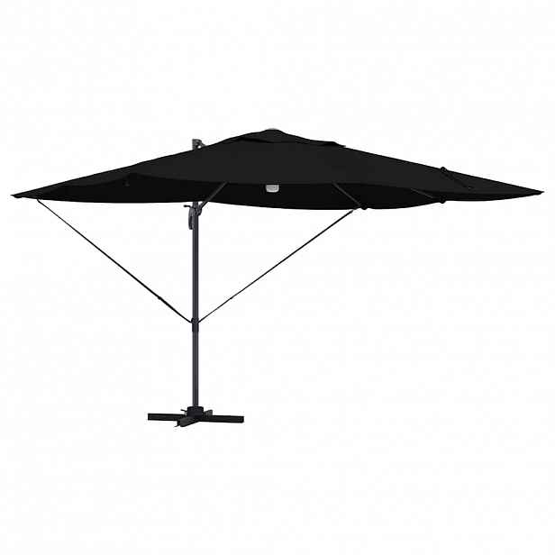 vidaXL Slunečník Černá 351 x 250 x 253 cm Polyester a hliník