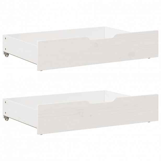 vidaXL Zásuvky pod postel 2 ks bílé 80 x 55 x 17 cm masivní borovice