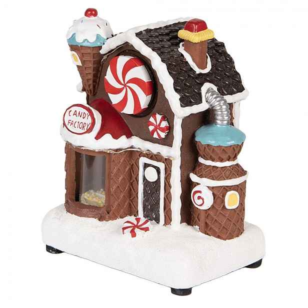 Hrací vánoční dekorace s LED světýlky Candy Factory - 15*11*19cm / 3xAA Clayre & Eef