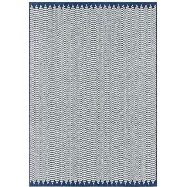 Modrý koberec sisal, plochý na terasu, vnější vnitřní rozměr 160x230