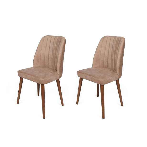 Sada jídelních židlí Alfa Beige and Walnut, 2 ks