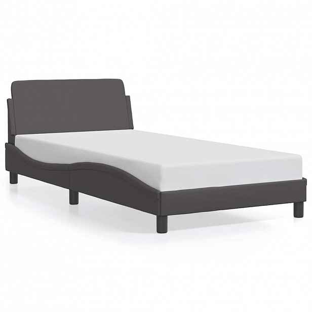 vidaXL Rám postele Dover šedý 100x200 cm umělá kůže