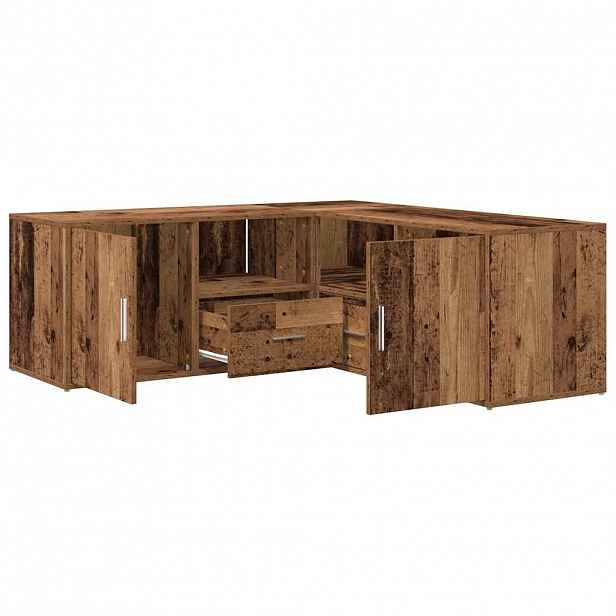 vidaXL Rohová skříňka old wood 200 x 40 x 45 cm kompozitní dřevo