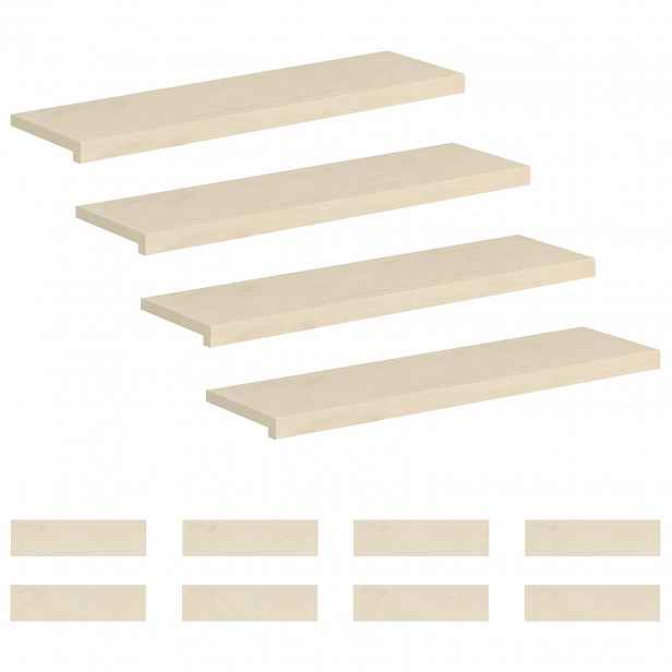 vidaXL Schodové nášlapy 12 ks 100 x 25 x 2 cm Bílá