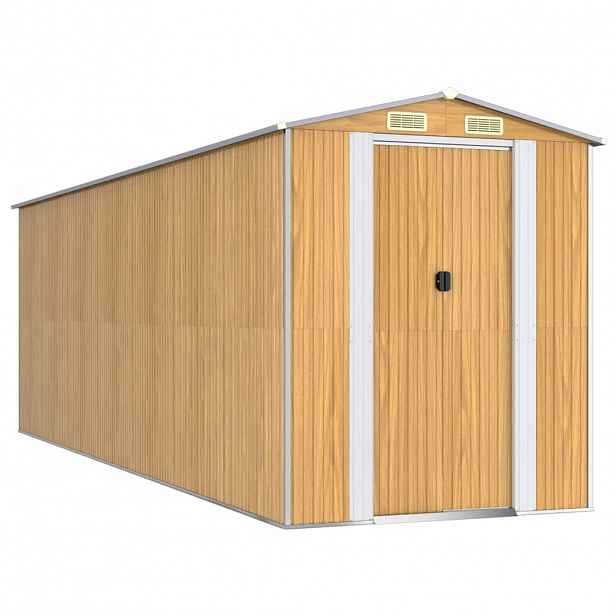 vidaXL Zahradní kůlna světle hnědá 192x606x223 cm pozinkovaná ocel
